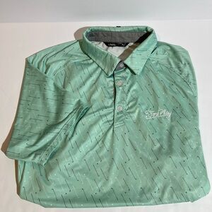 UNRL Polo Shirt Mens Med AOP Golf Club Golf Performance Athletic Fit Stretch